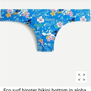 J. Crew Eco surf hipster bikini bottom in aloha print NWT